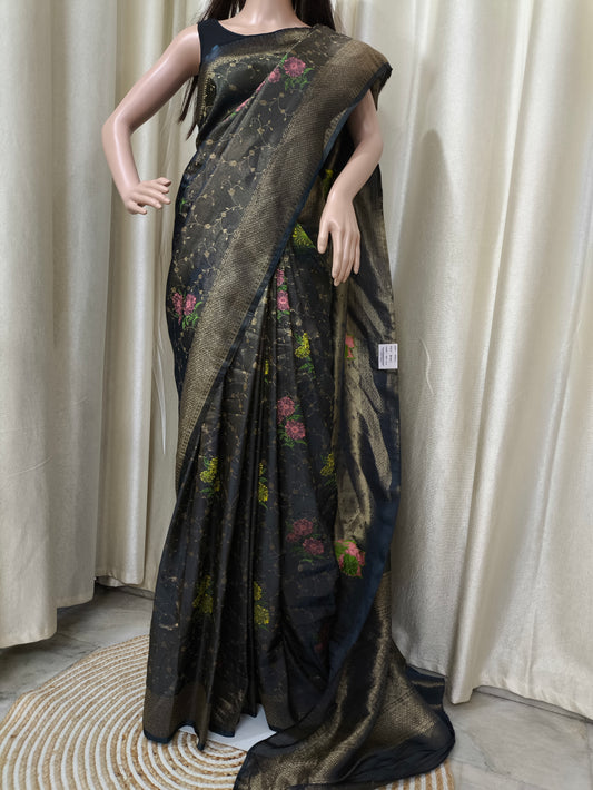 Saree - Shimmer Floral Banarasi Silk