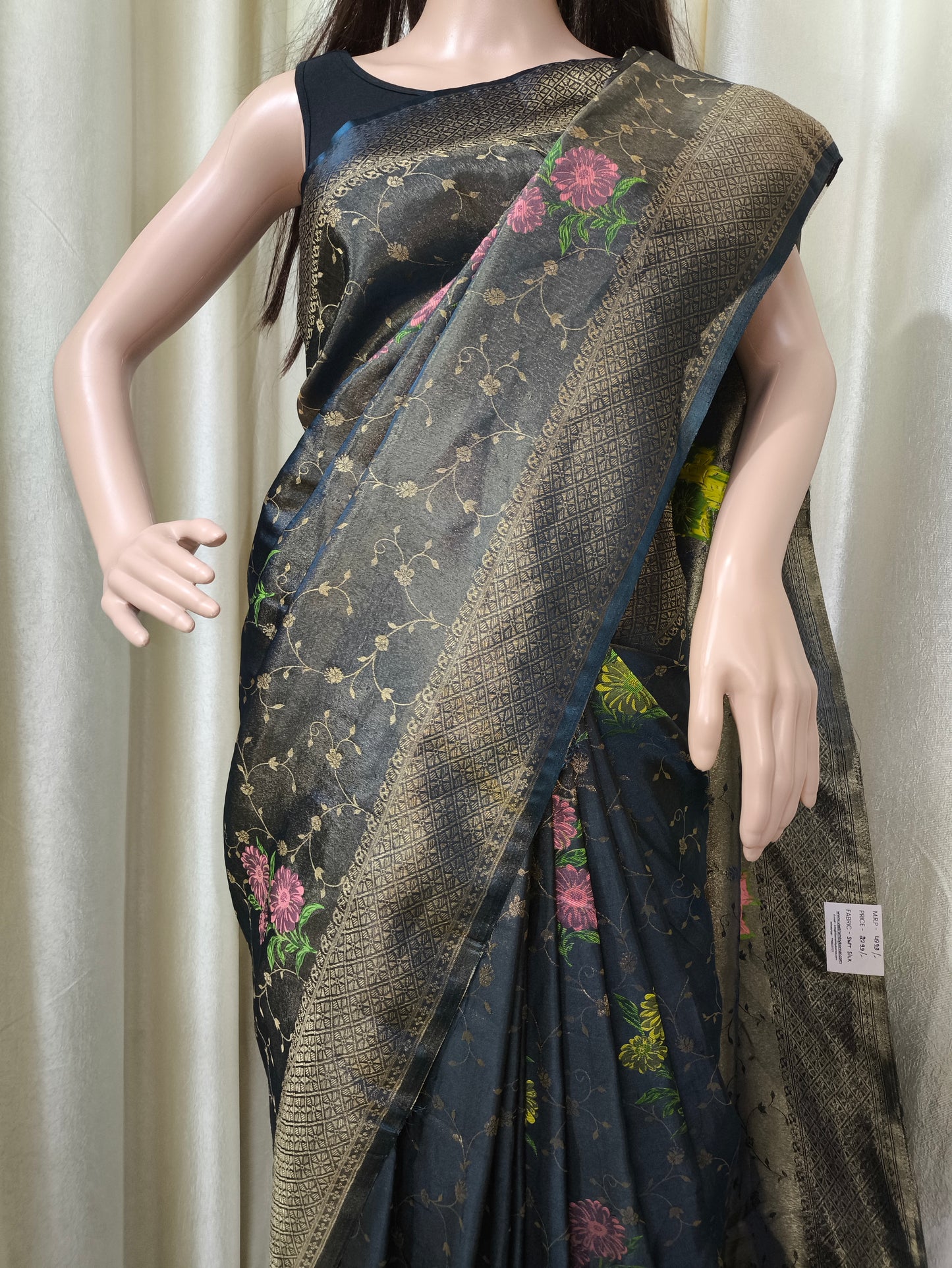 Saree - Shimmer Floral Banarasi Silk