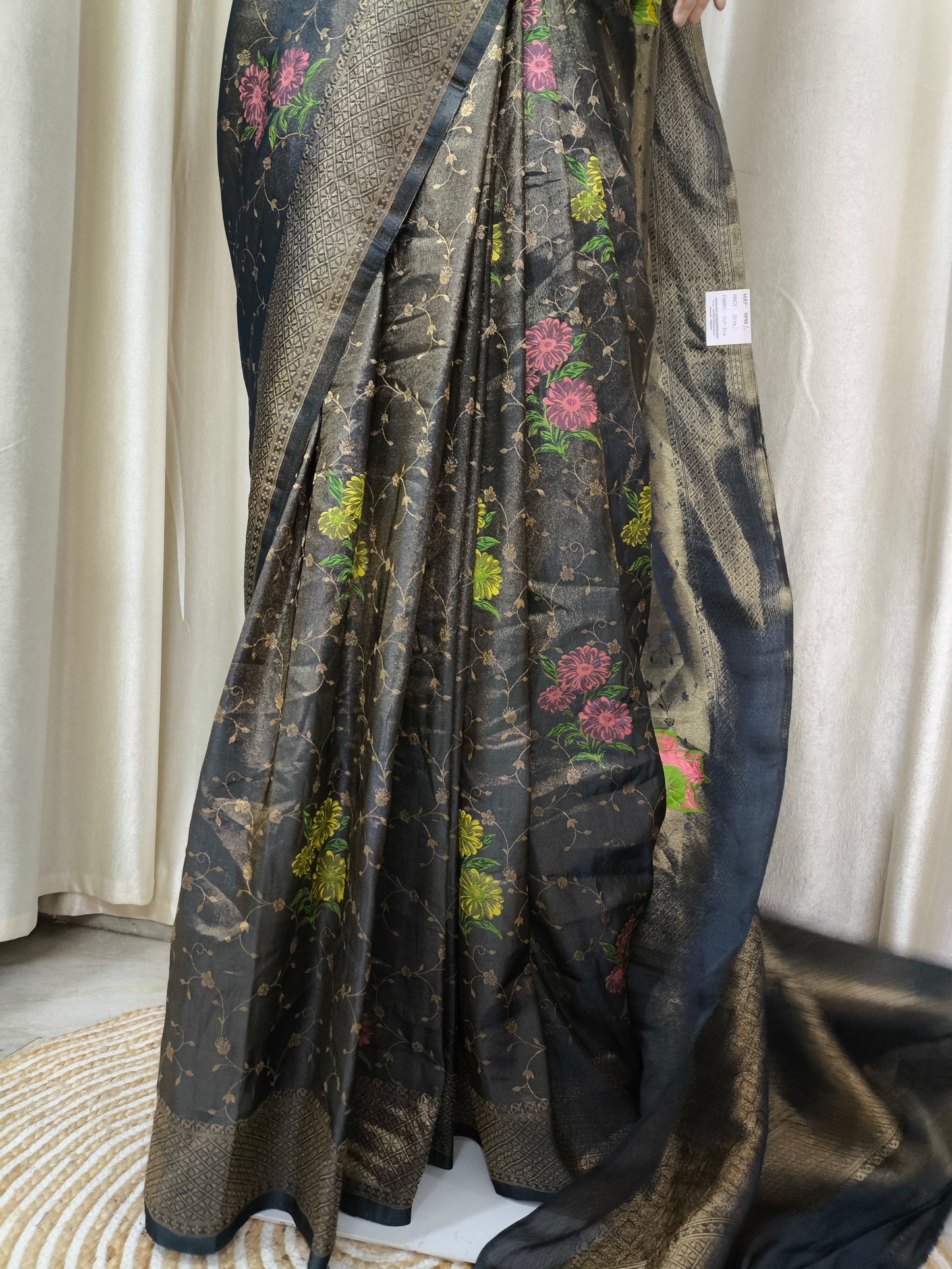 Saree - Shimmer Floral Banarasi Silk