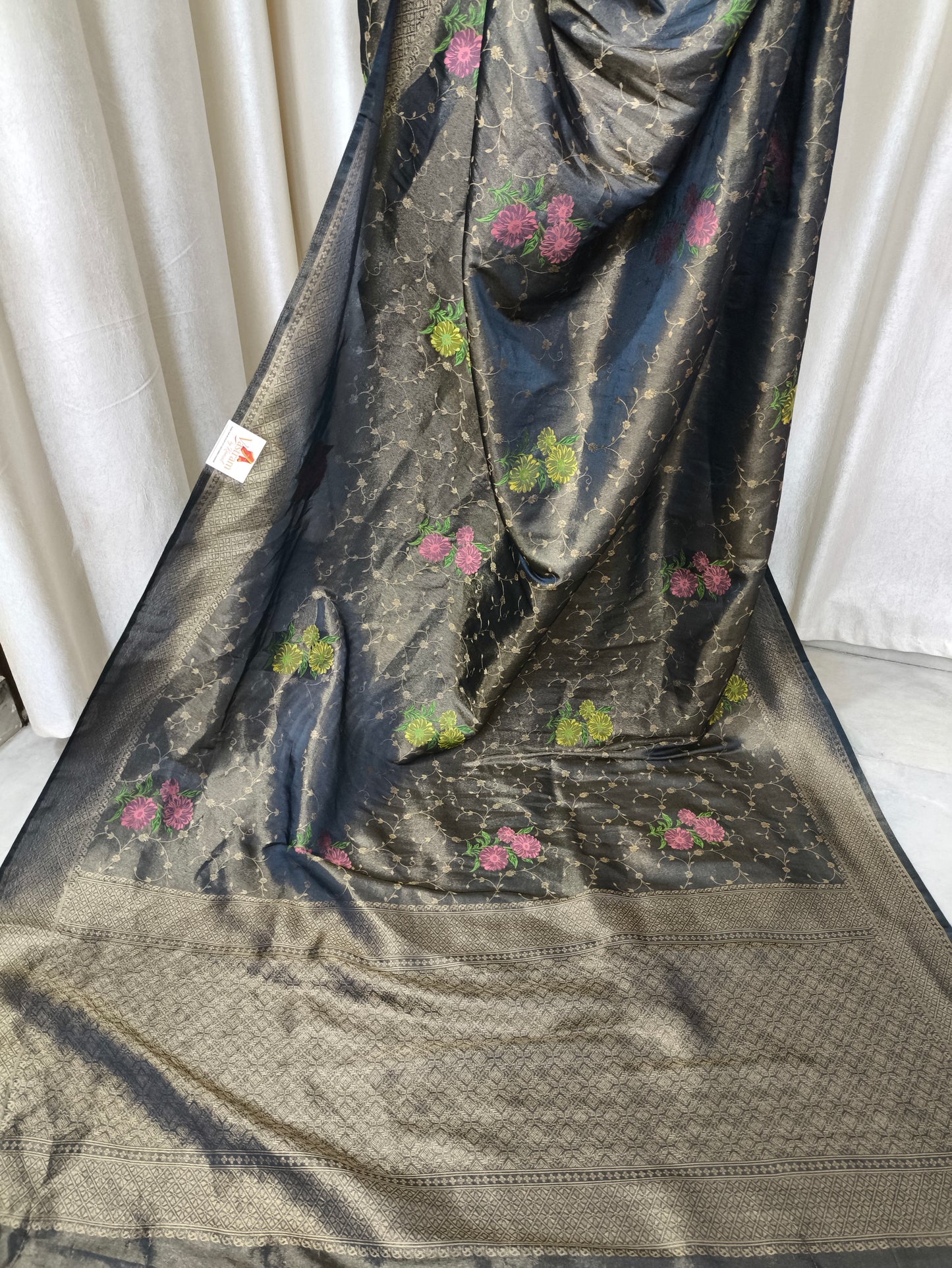 Saree - Shimmer Floral Banarasi Silk
