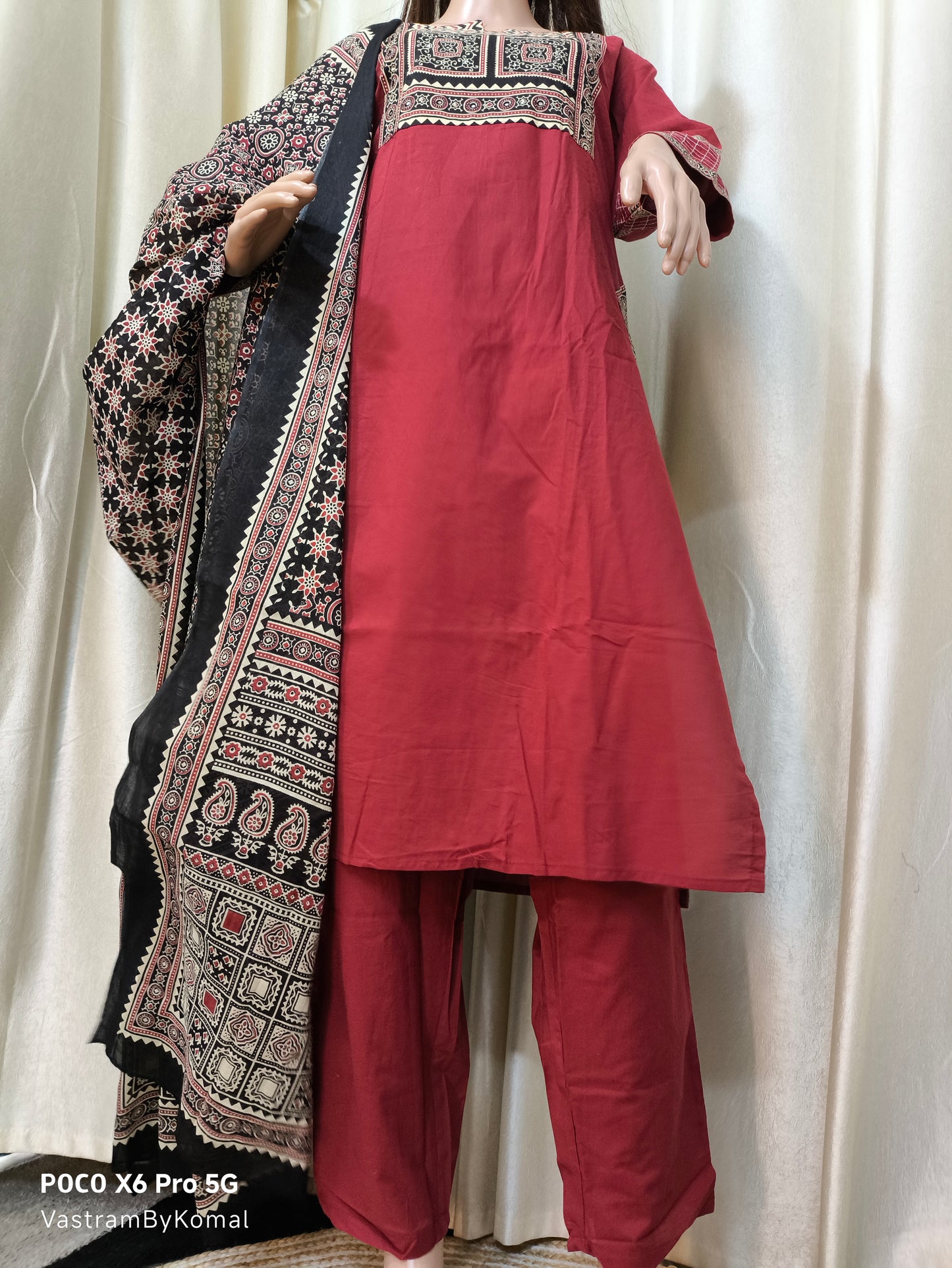 Suit Set - Ajrakh block print kurta set