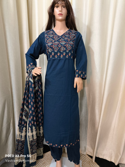 Suit Set - Phulkari Embroidery Angrakha Pattern