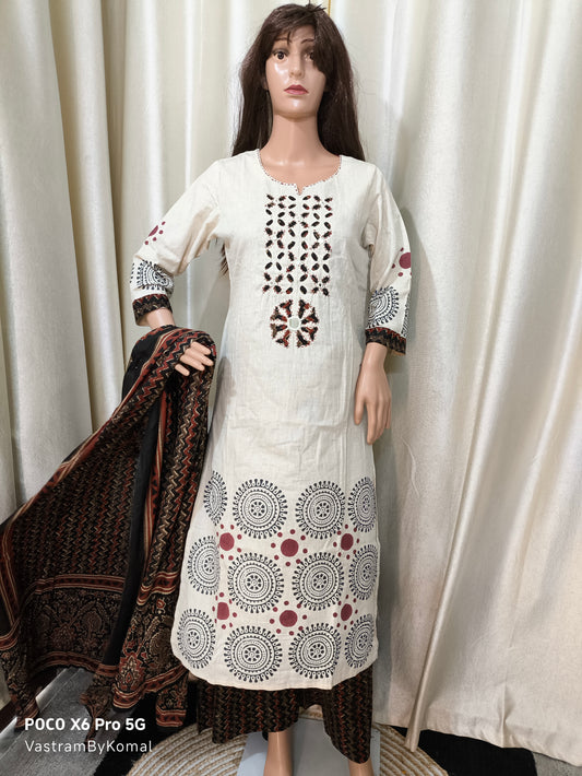 Suit Set - Cotton Linen Designer kurta set