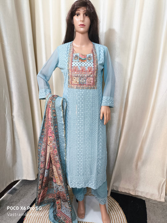 Suit Set - Premium Thread Embroidered Kuta Set