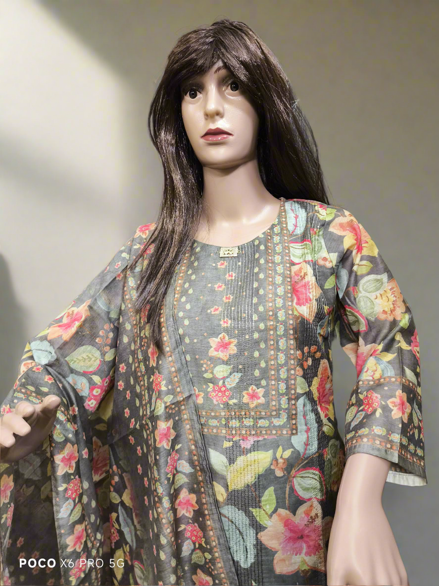 Suit Set - Viscous rayon, Digital floral print