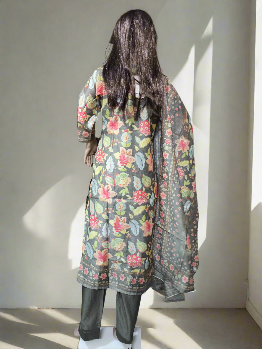 Suit Set - Viscous rayon, Digital floral print